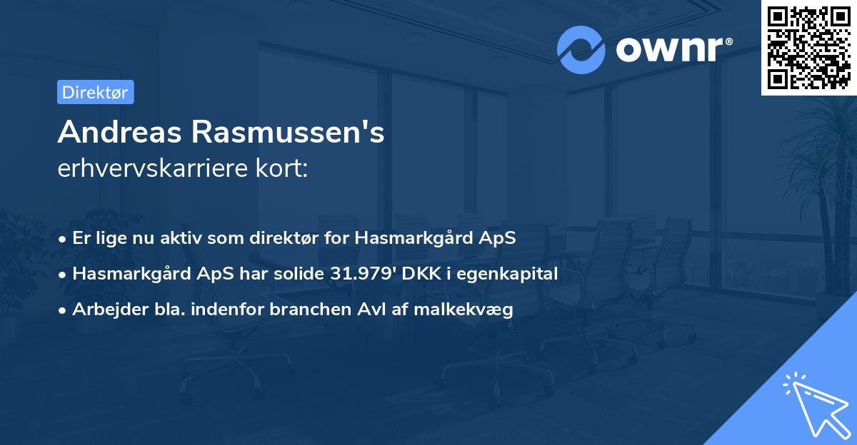 Andreas Rasmussen's erhvervskarriere kort