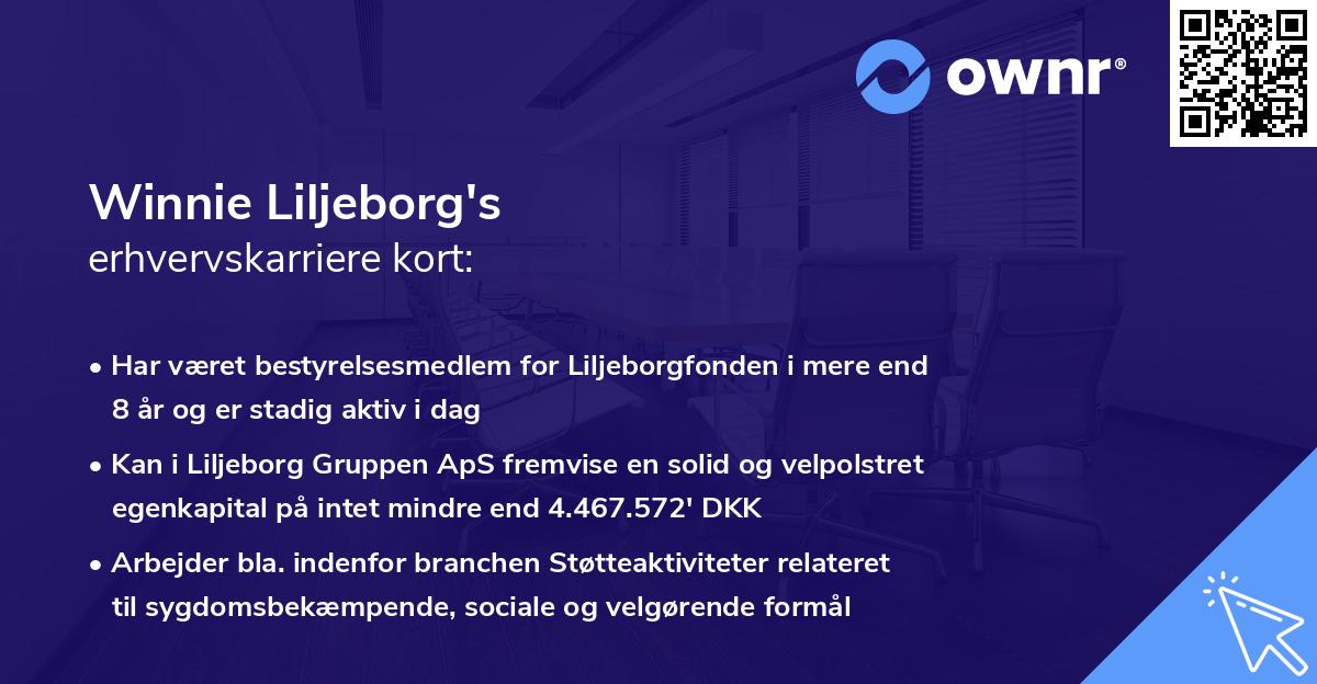 Winnie Liljeborg's erhvervskarriere kort