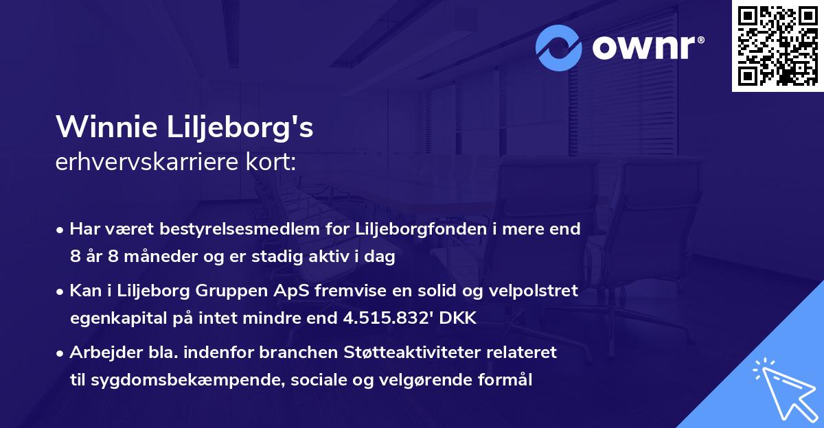 Winnie Liljeborg's erhvervskarriere kort