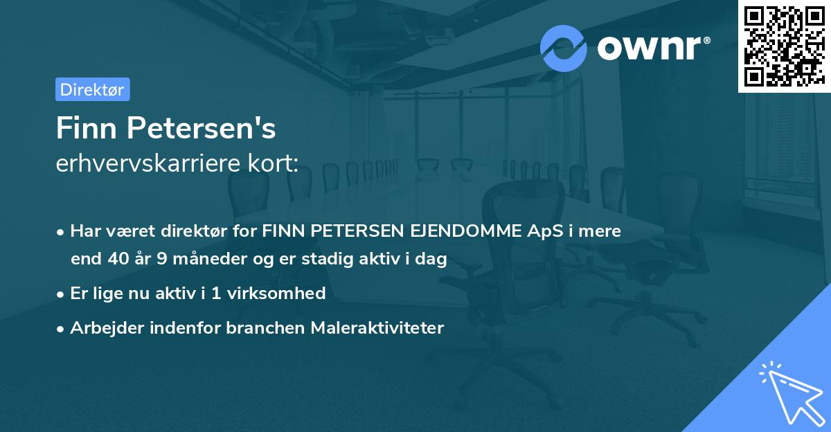 Finn Petersen's erhvervskarriere kort