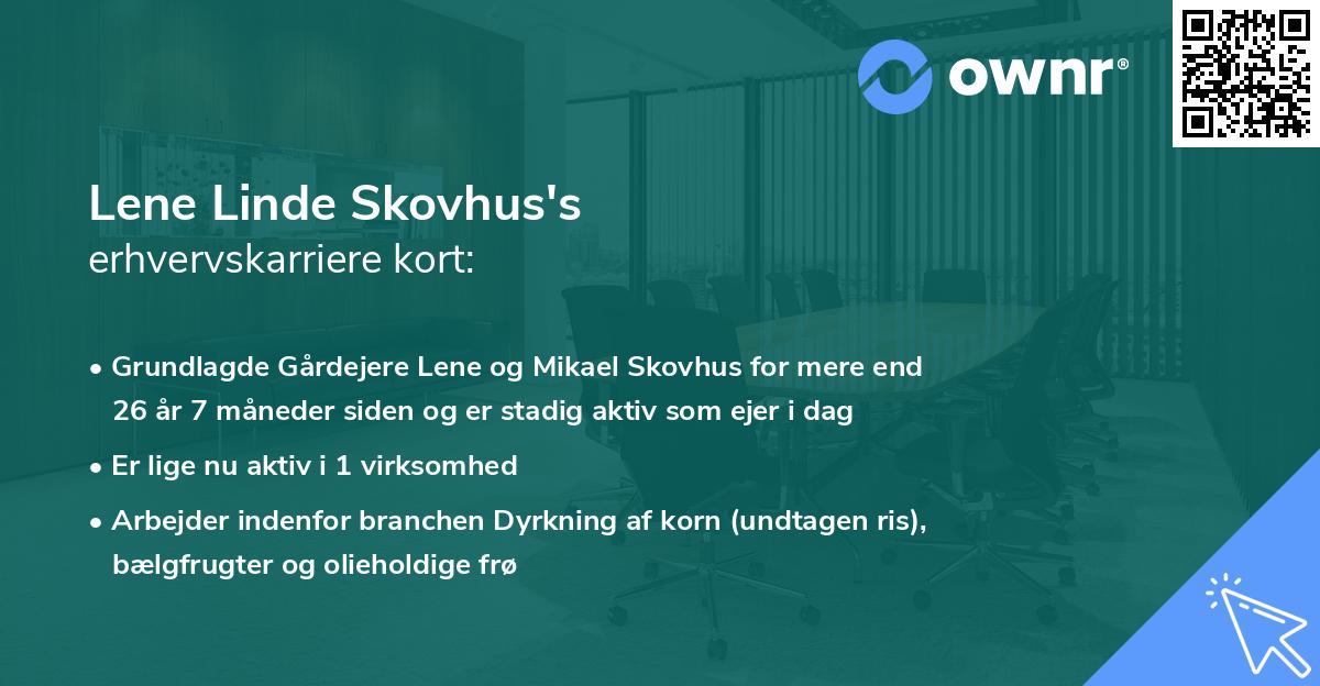 Lene Linde Skovhus's erhvervskarriere kort