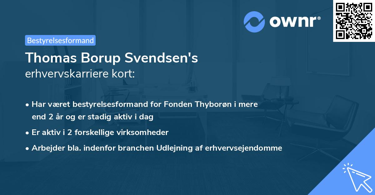 Thomas Borup Svendsen's erhvervskarriere kort
