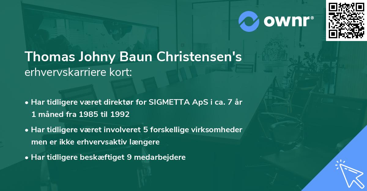 Thomas Johny Baun Christensen's erhvervskarriere kort