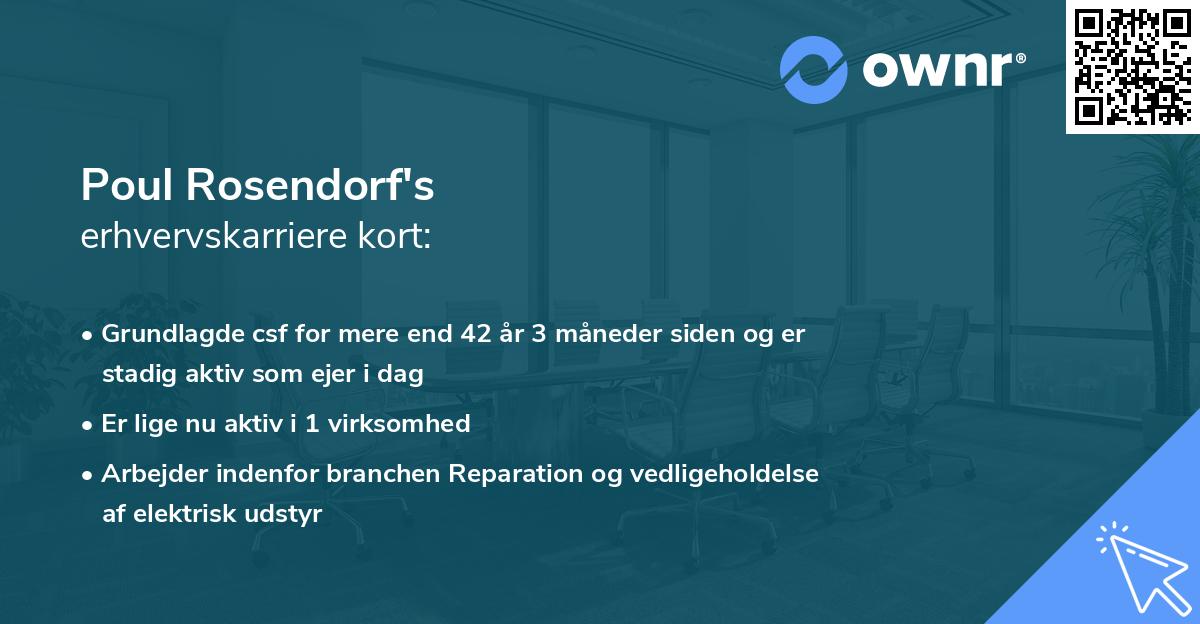 Poul Rosendorf's erhvervskarriere kort