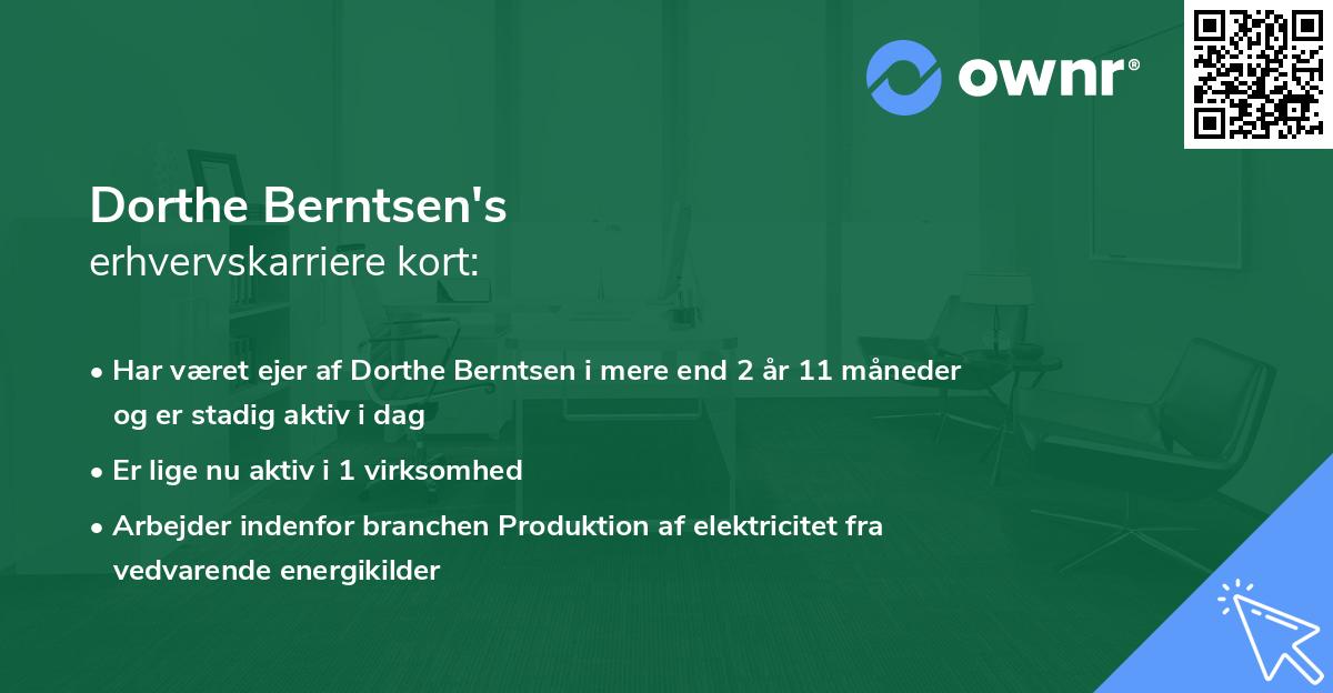 Dorthe Berntsen's erhvervskarriere kort