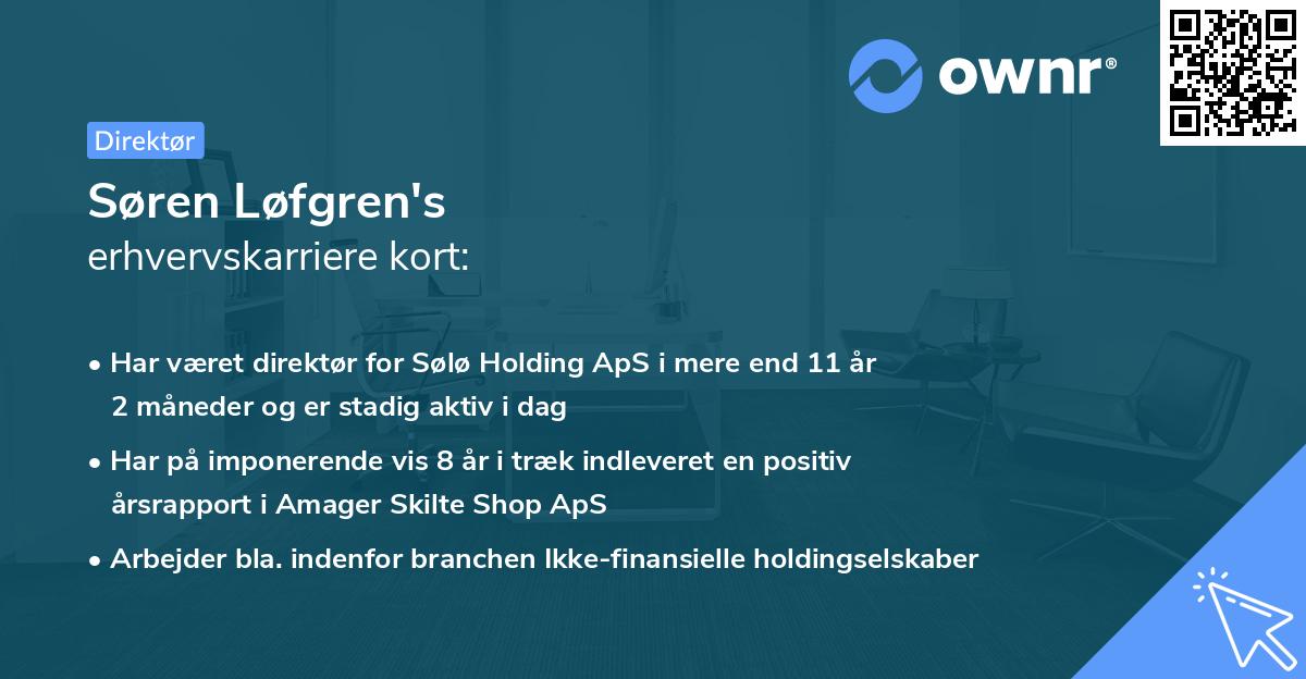 Søren Løfgren's erhvervskarriere kort