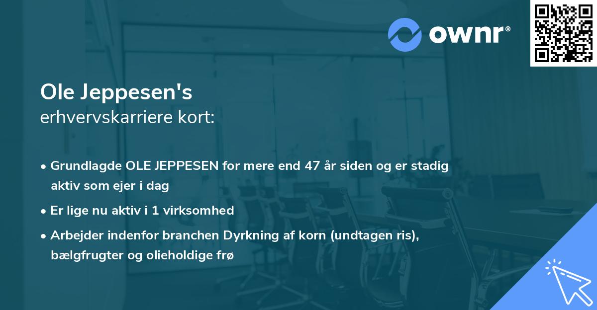 Ole Jeppesen's erhvervskarriere kort