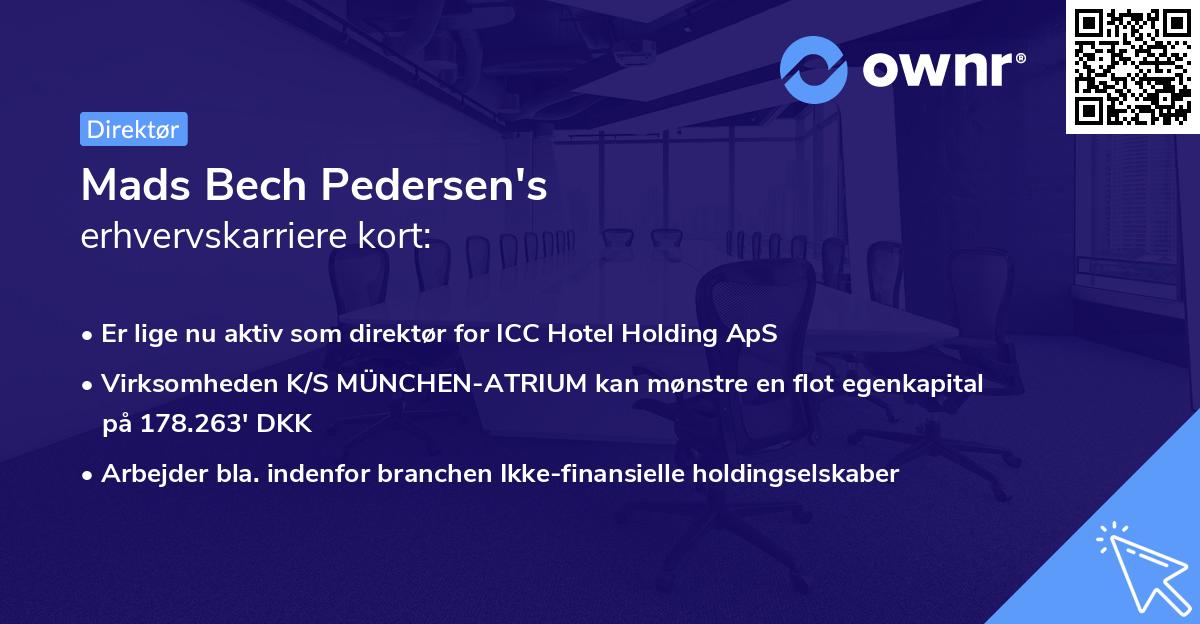 Mads Bech Pedersen's erhvervskarriere kort