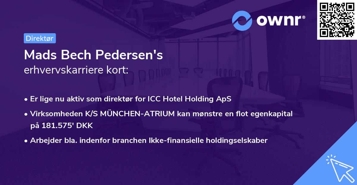 Mads Bech Pedersen's erhvervskarriere kort