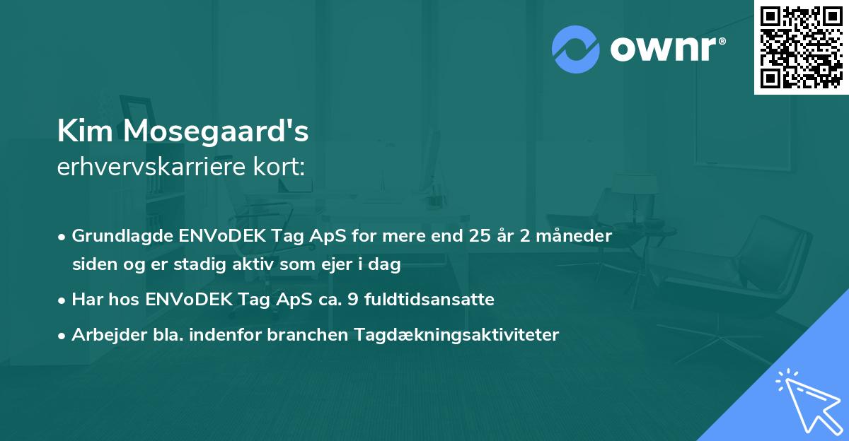 Kim Mosegaard's erhvervskarriere kort
