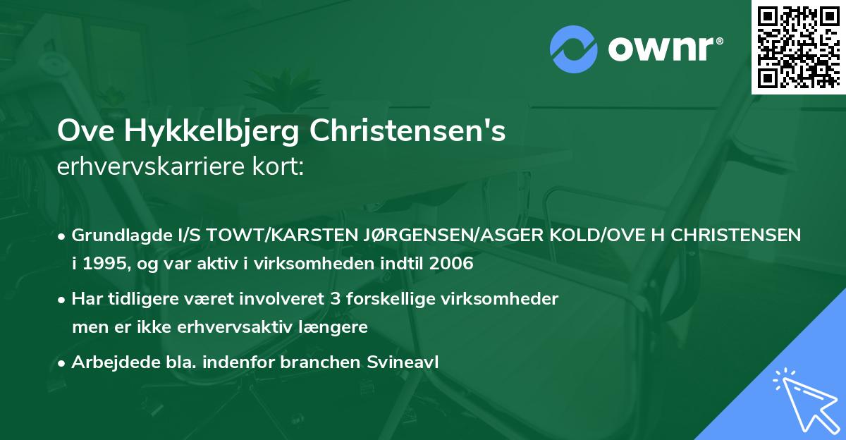 Ove Hykkelbjerg Christensen's erhvervskarriere kort