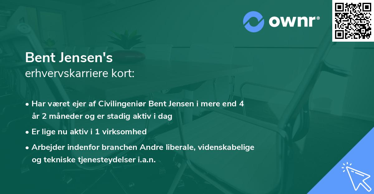Bent Jensen's erhvervskarriere kort