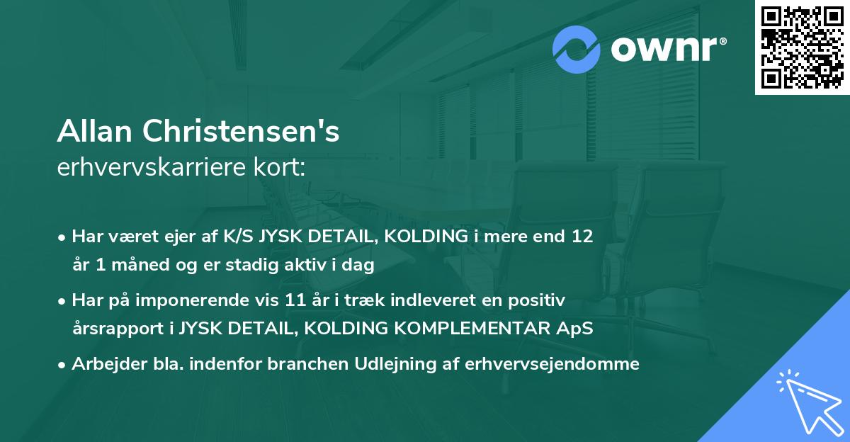 Allan Christensen's erhvervskarriere kort