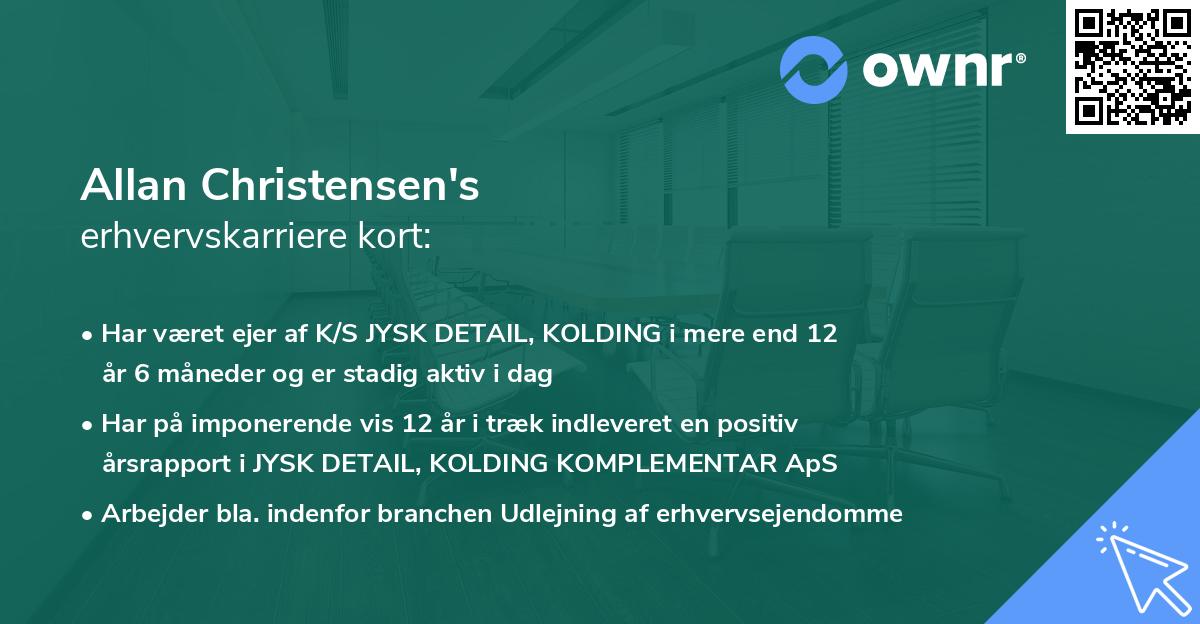 Allan Christensen's erhvervskarriere kort