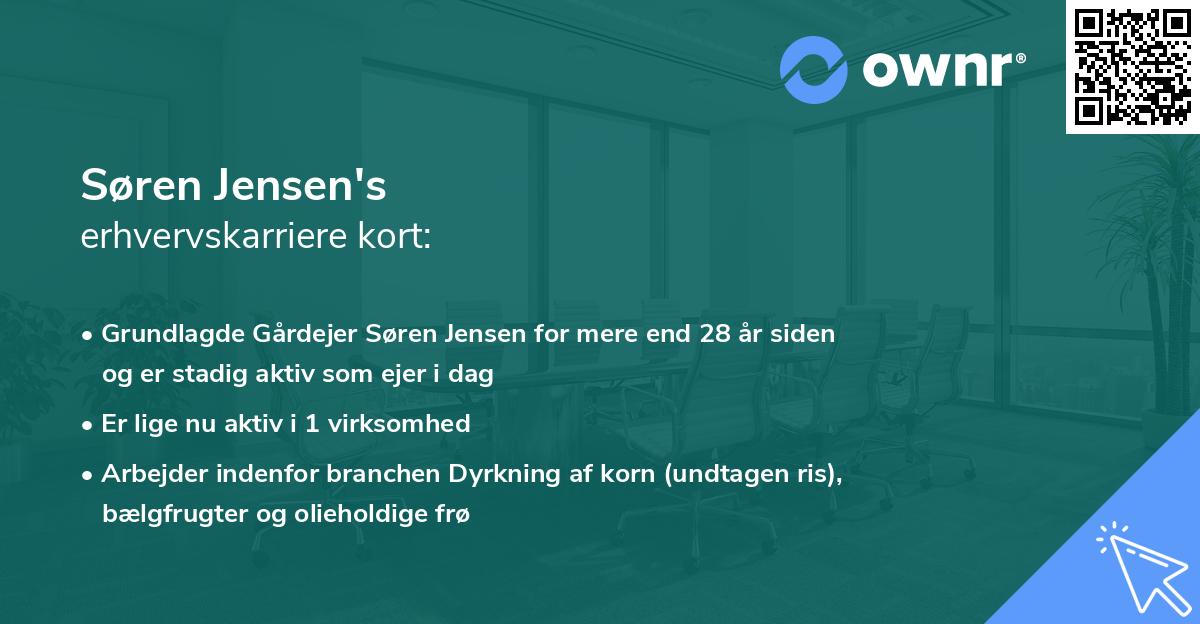 Søren Jensen's erhvervskarriere kort