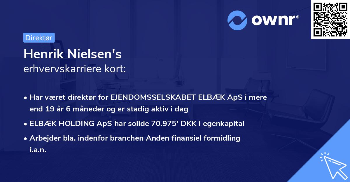 Henrik Nielsen's erhvervskarriere kort