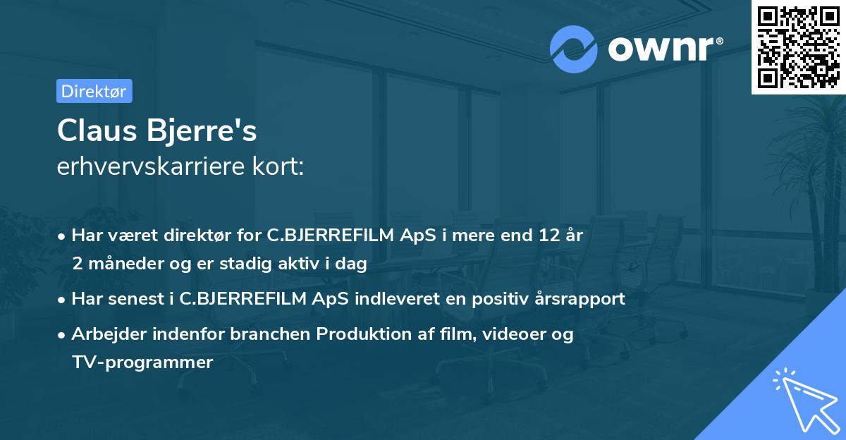 Claus Bjerre's erhvervskarriere kort