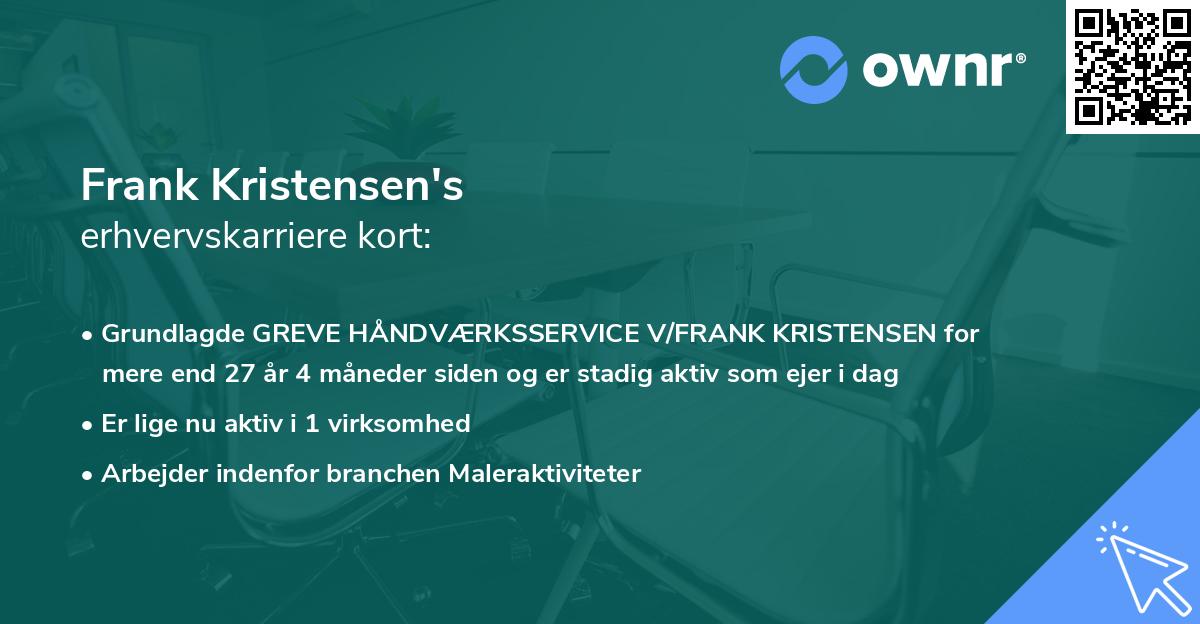 Frank Kristensen's erhvervskarriere kort
