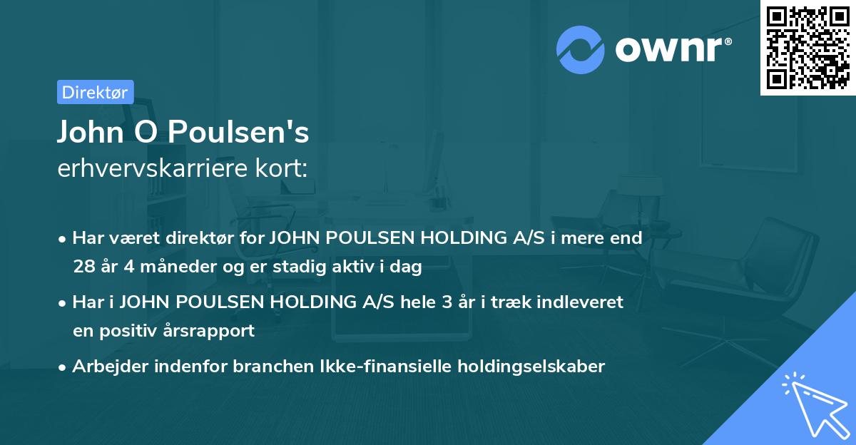 John O Poulsen's erhvervskarriere kort
