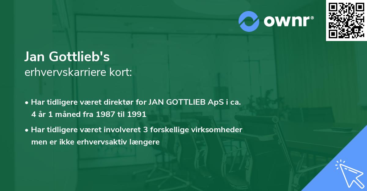 Jan Gottlieb's erhvervskarriere kort