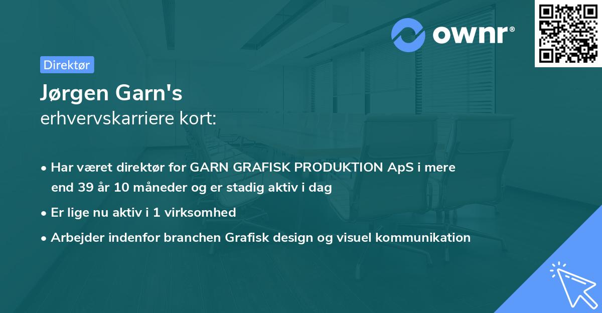 Jørgen Garn's erhvervskarriere kort