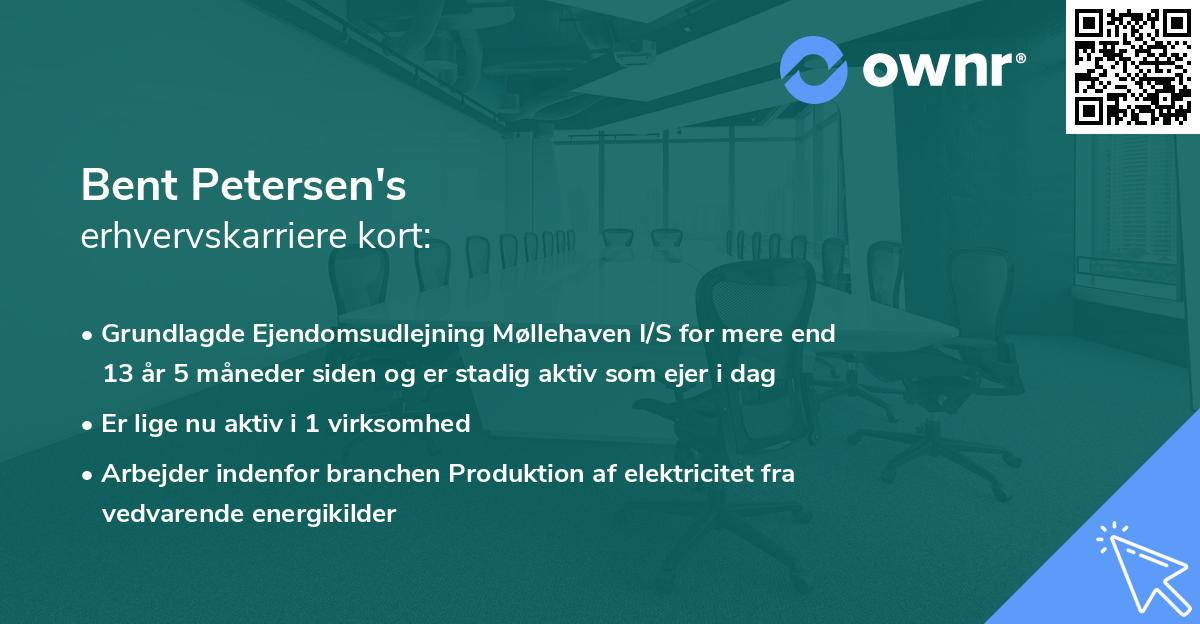 Bent Petersen's erhvervskarriere kort