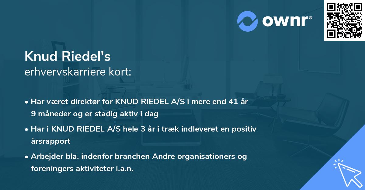Knud Riedel's erhvervskarriere kort