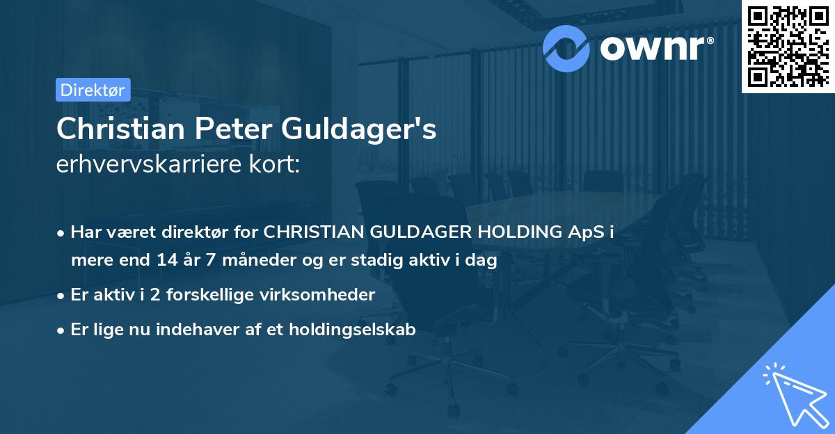 Christian Peter Guldager's erhvervskarriere kort
