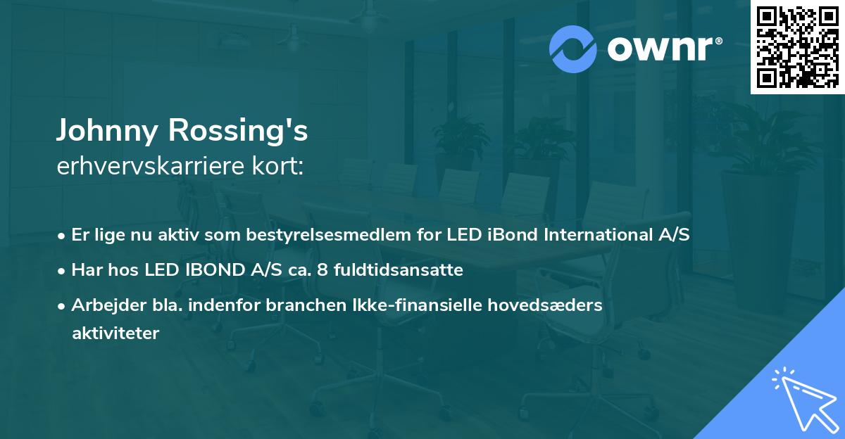 Johnny Rossing's erhvervskarriere kort