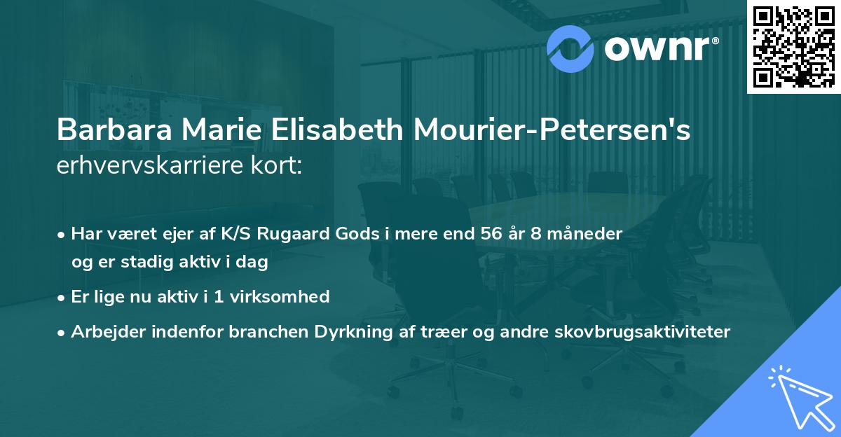 Barbara Marie Elisabeth Mourier-Petersen's erhvervskarriere kort