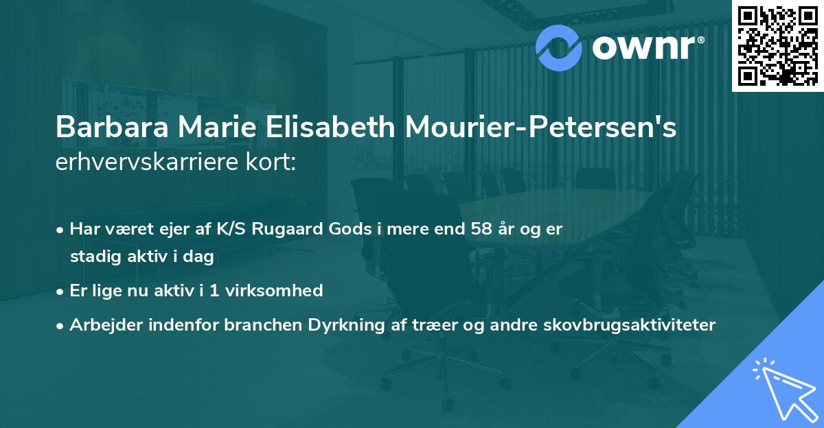 Barbara Marie Elisabeth Mourier-Petersen's erhvervskarriere kort