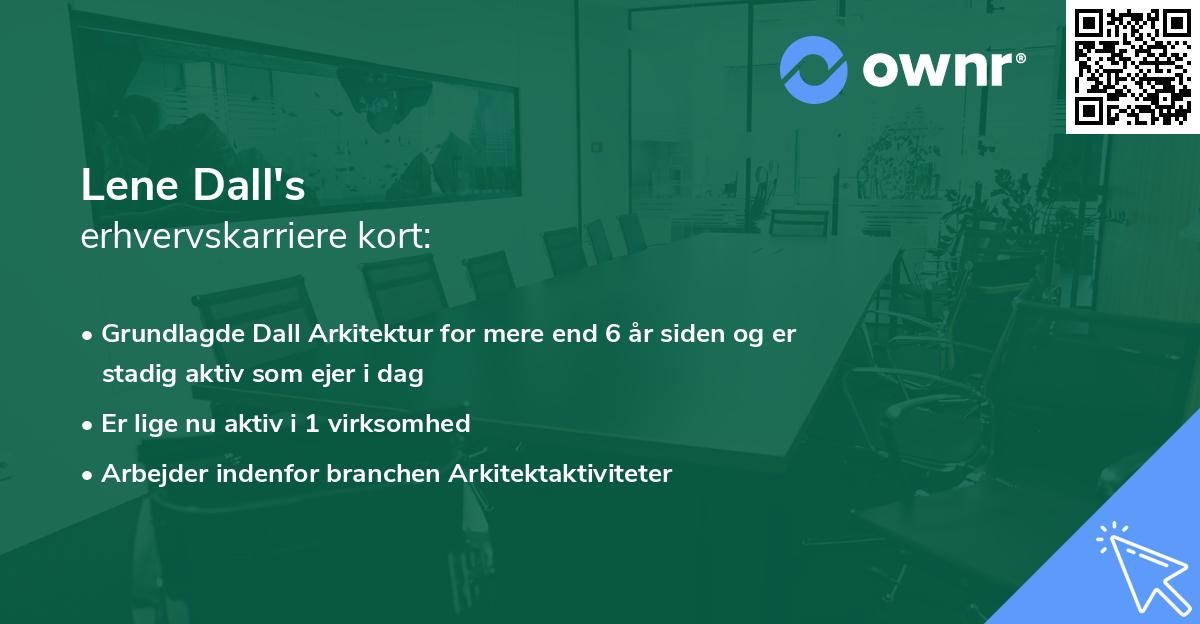 Lene Dall's erhvervskarriere kort