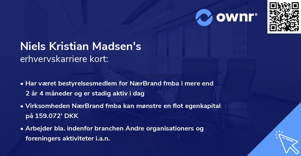 Niels Kristian Madsen's erhvervskarriere kort