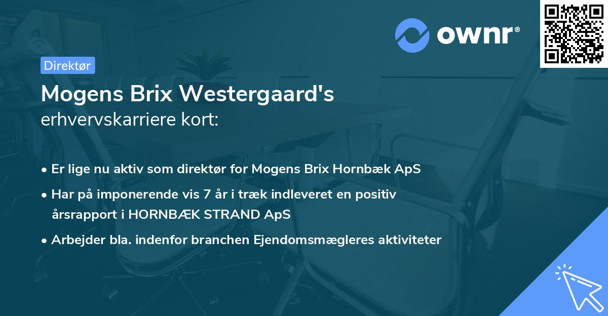 Mogens Brix Westergaard's erhvervskarriere kort