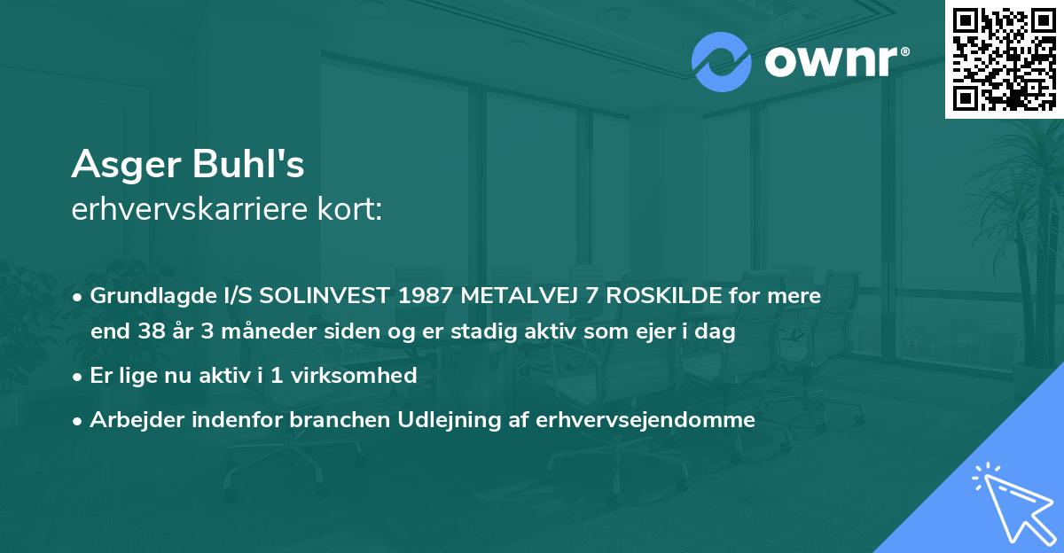 Asger Buhl's erhvervskarriere kort