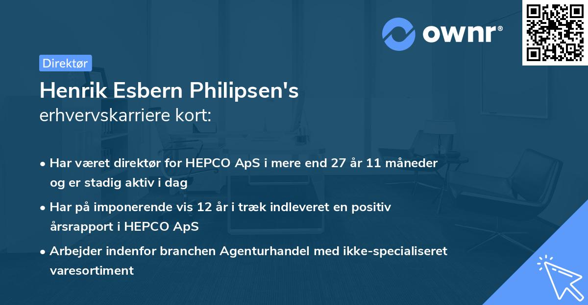 Henrik Esbern Philipsen's erhvervskarriere kort