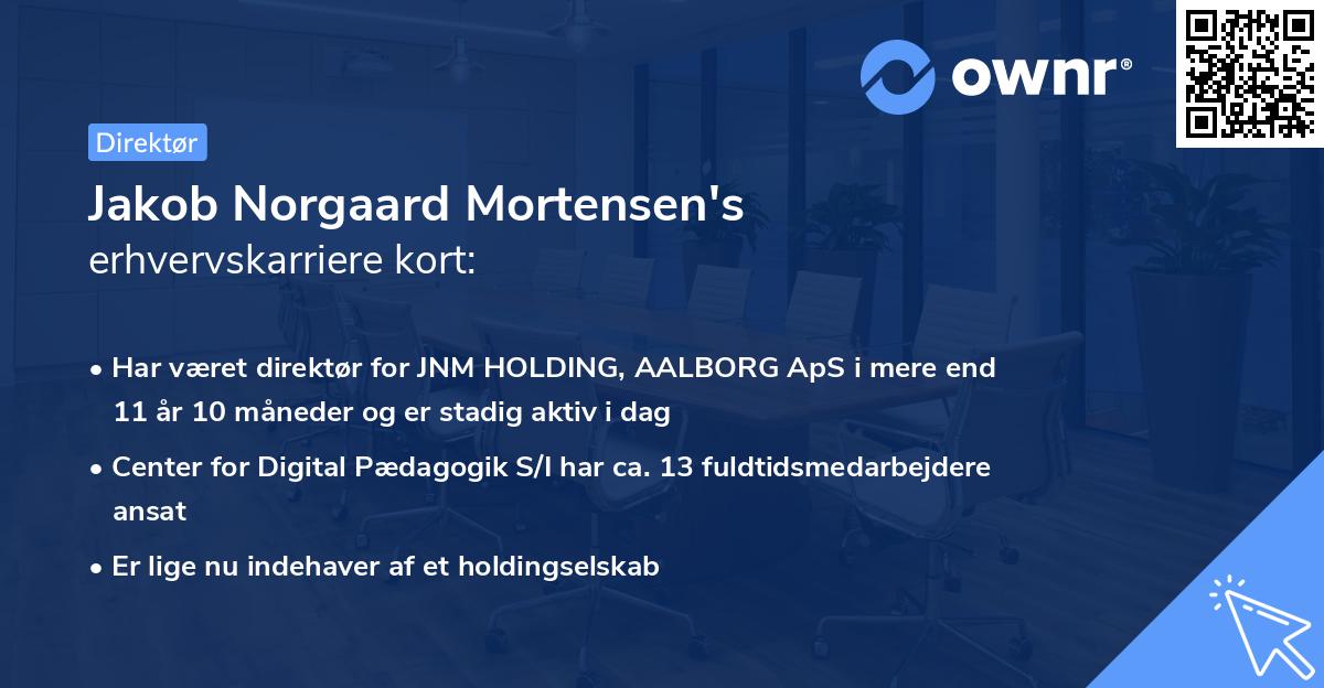 Jakob Norgaard Mortensen's erhvervskarriere kort