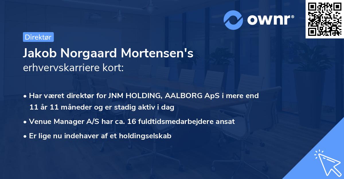 Jakob Norgaard Mortensen's erhvervskarriere kort