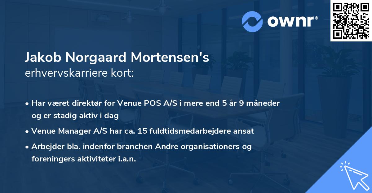 Jakob Norgaard Mortensen's erhvervskarriere kort