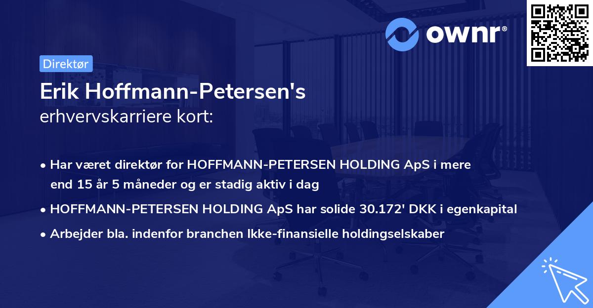 Erik Hoffmann-Petersen's erhvervskarriere kort