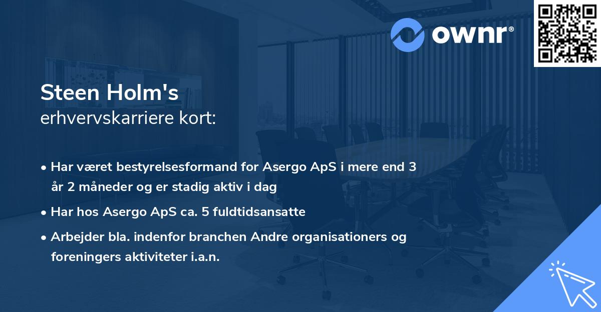 Steen Holm's erhvervskarriere kort