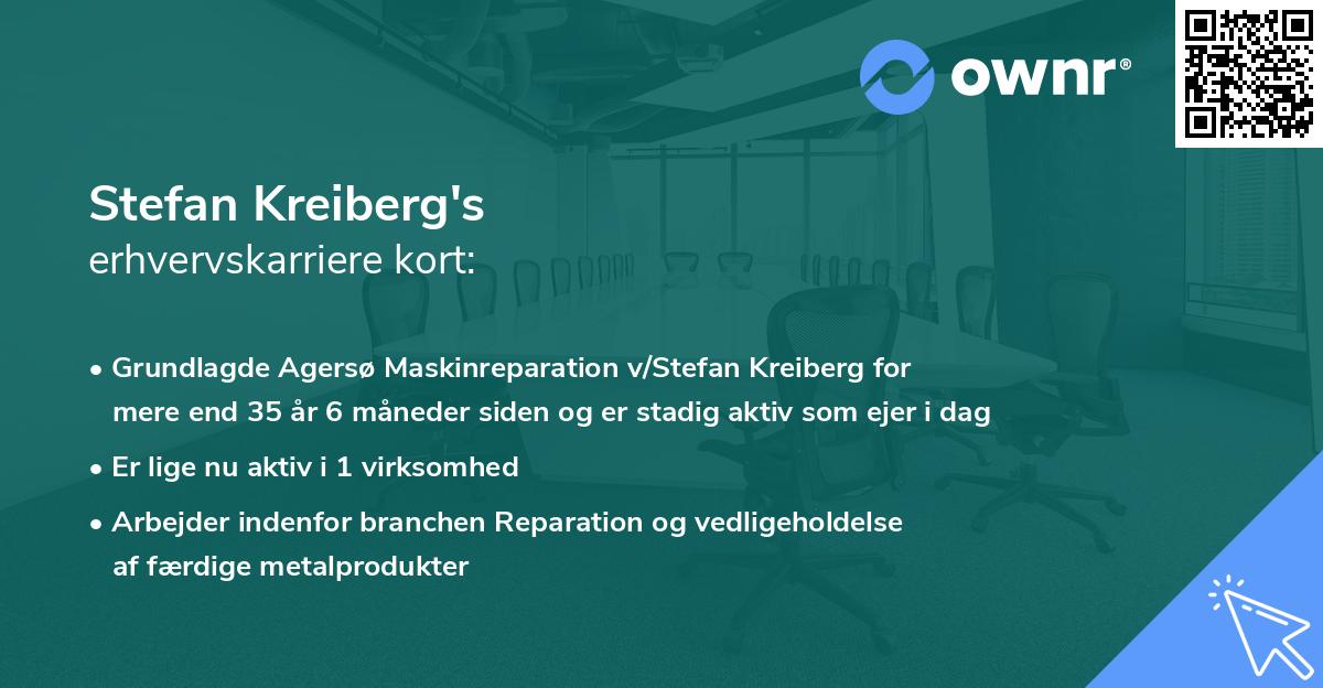 Stefan Kreiberg's erhvervskarriere kort