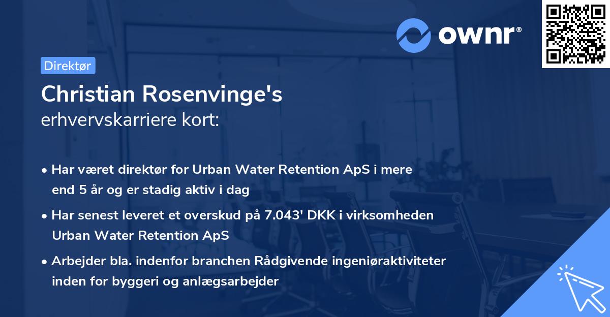 Christian Rosenvinge's erhvervskarriere kort