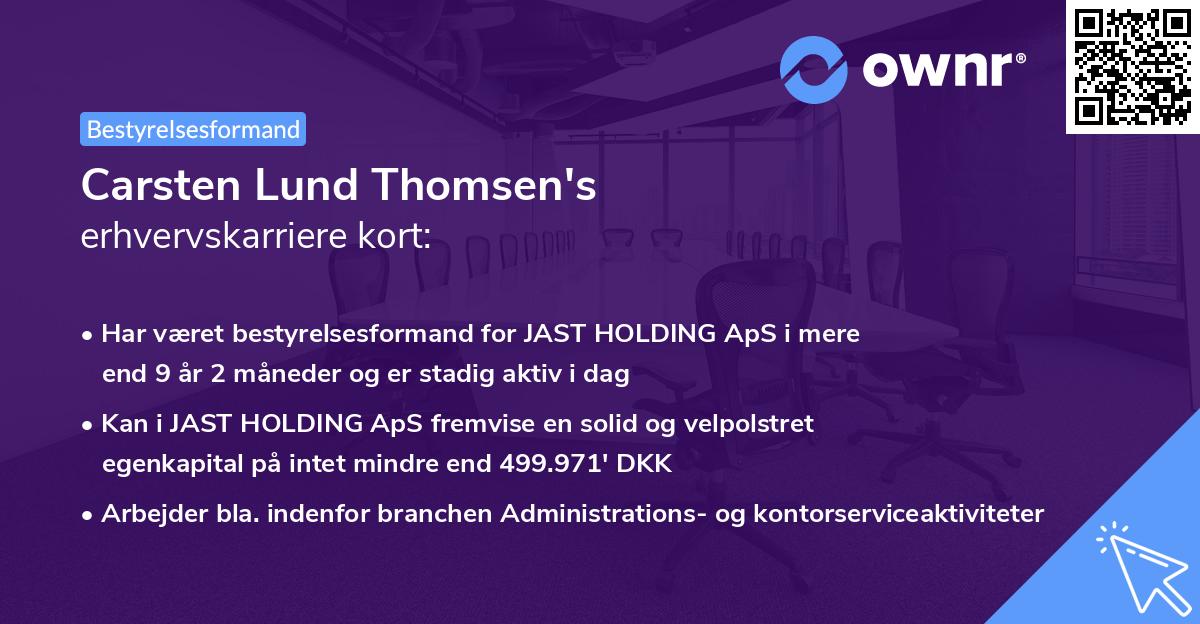 Carsten Lund Thomsen's erhvervskarriere kort