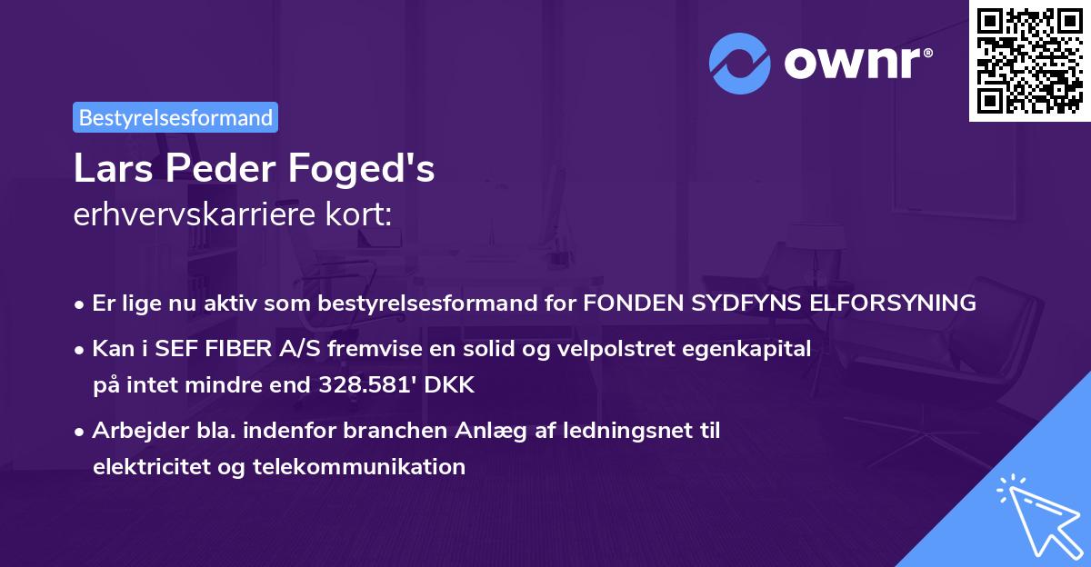 Lars Peder Foged's erhvervskarriere kort