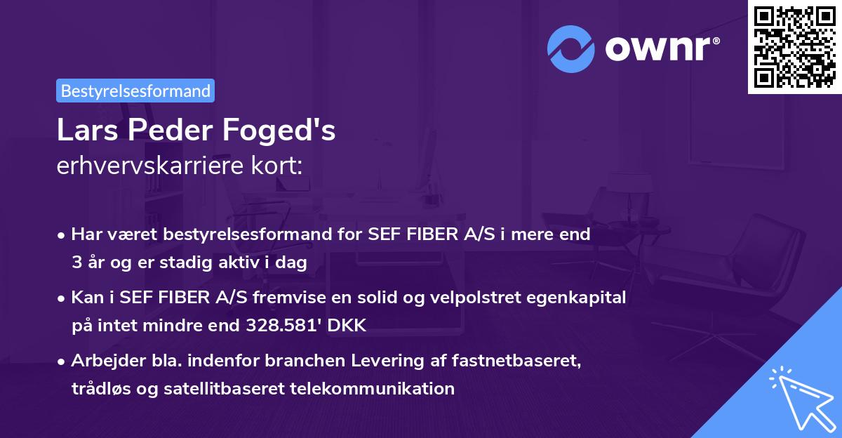 Lars Peder Foged's erhvervskarriere kort