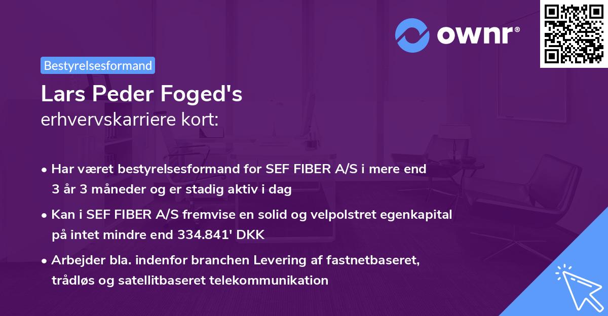 Lars Peder Foged's erhvervskarriere kort
