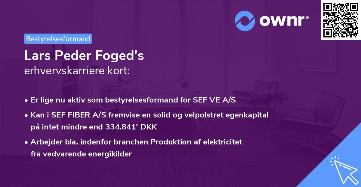Lars Peder Foged's erhvervskarriere kort