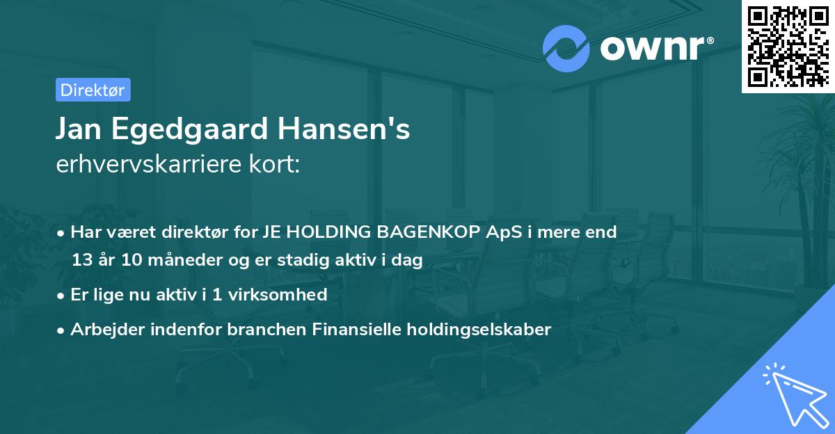 Jan Egedgaard Hansen's erhvervskarriere kort