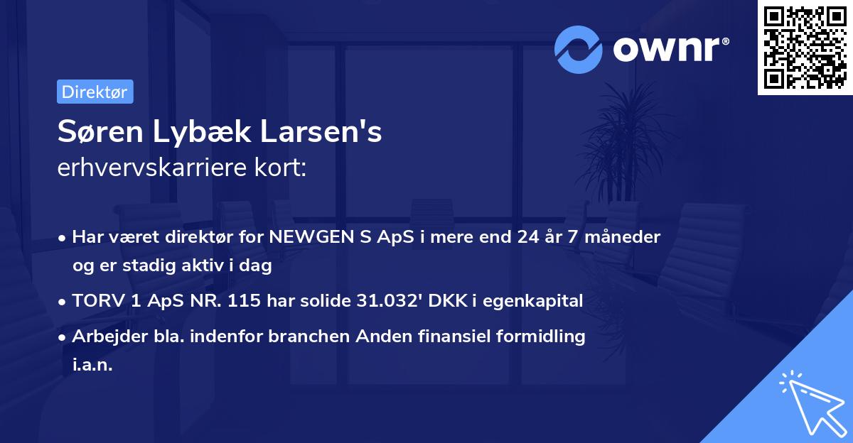 Søren Lybæk Larsen's erhvervskarriere kort